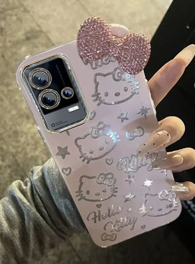 羽纱kt猫iQOO8Pro手机壳V2141A情侣全包防摔软高级男女可爱套外壳