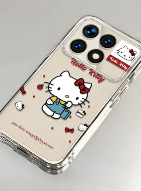卡通kt猫红米K70壳透明23113RKC6C全包防摔软男女可爱套外壳