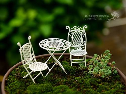 迷你花园桌椅微景组合多肉装饰