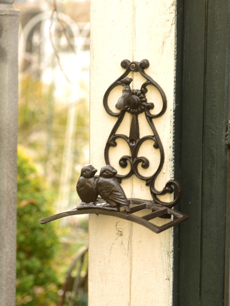 铸铁双鸟龙头水管架特惠欧式壁挂收纳架花园阳台装饰支架