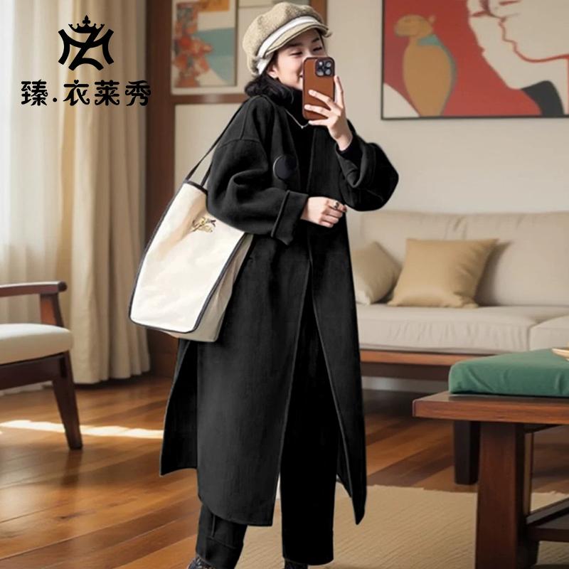 韩系东大门气质双面羊绒大衣