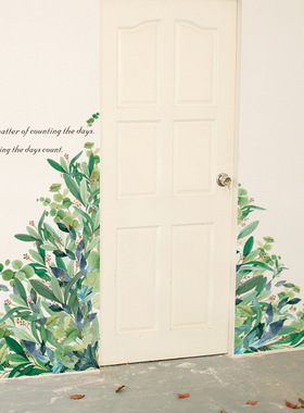 绿色叶子文艺小清新客厅卧室走廊宿舍简约北欧墙壁ins装饰墙贴纸