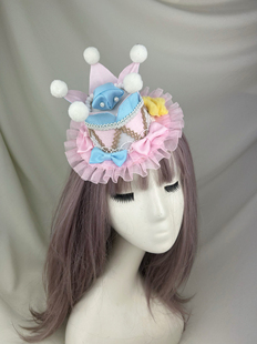 原创马戏团Lolita发饰童话风小丑帽礼帽头饰洛丽塔手作星星发夹