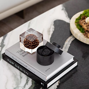 饰真书摆件 饰陈列书房装 装 饰书简约现代外文真书样板房书柜书架装