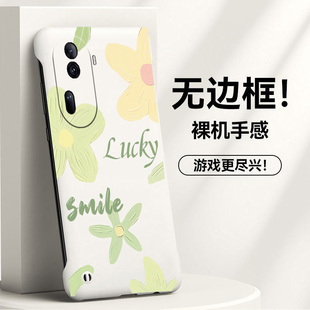 简约花朵适用opporeno11手机壳reno10pro+无边框reno9散热reno8新款reno7半包7se超薄5g硬壳防摔保护套外壳女
