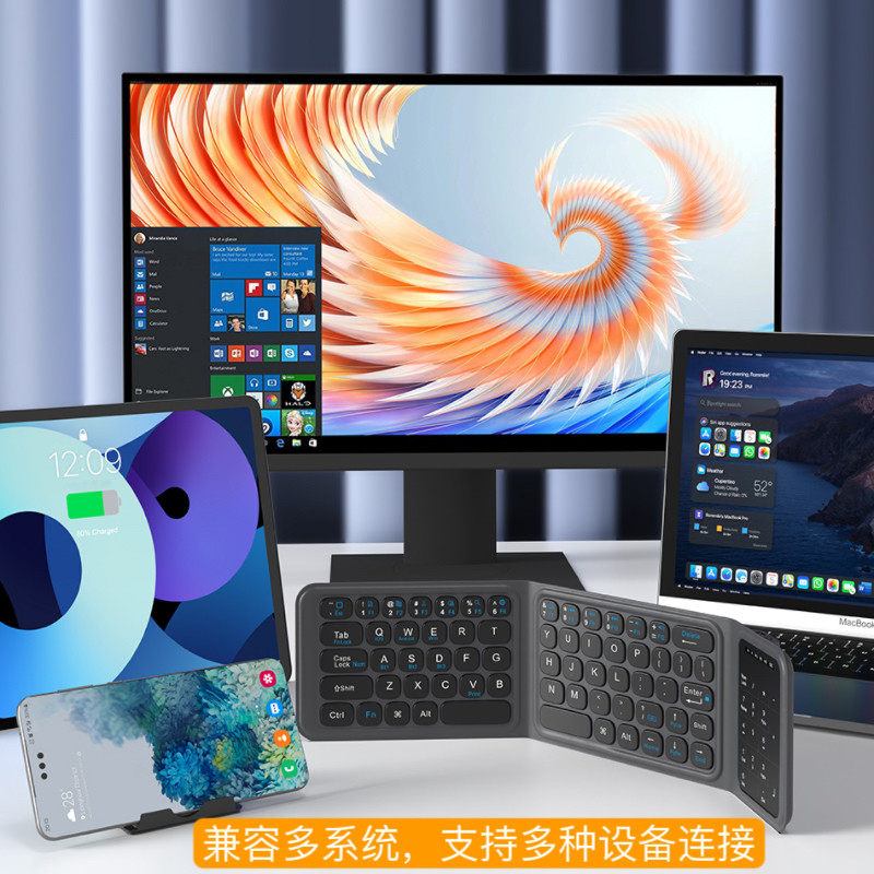 WIWU折叠无线蓝牙键盘数字触摸板触控板外接适用苹果华为荣耀小米oppo笔记本ipad平板手机通用便携键盘鼠标