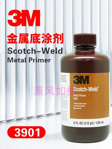 Полиуретановая грунтовка 3M на основе эпоксидной смолы-ускорителя 3901 для металлического стекла повышает прочность клеевого соединения.