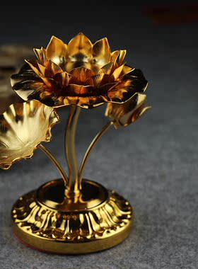 包邮金丝镂空酥油佛堂长明莲花