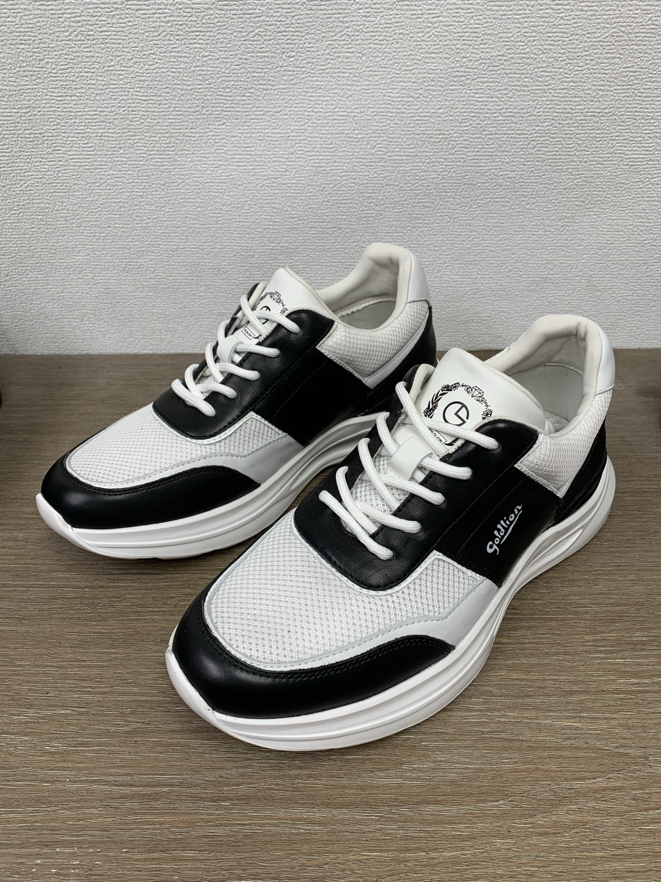 24新款头层牛皮 网纱休闲鞋 发泡底足弓支撑拼接透气软底男鞋板鞋