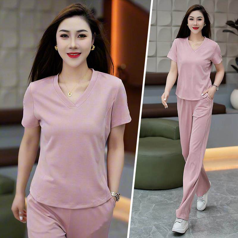 运动服套装女夏季2026新款时尚立领高品质气质显瘦卫衣休闲两件套