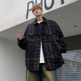 高品美式复古格子长袖衬衫男春季潮牌宽松休闲衬衣外套ny9304p75，男装衬衫，星座204-3