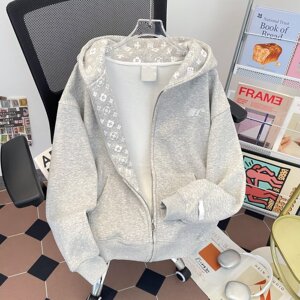运动加绒卫衣男女休闲简约潮流宽松长袖外套hw8601 p55图片