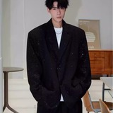 网图满天星设计西装外套男高级痞帅百搭韩版闪闪小西服xz91p60，男装西服，星座204-3