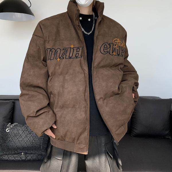 冬季做旧皮刺绣棉服男加厚保暖棉衣外套棉袄潮m8030p95,男装棉衣,星座204-3
