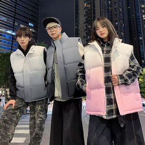 立领棉衣马甲男女冬季渐变色保暖坎肩夹克无袖棉服外套mj802 p57,男装夹克,星座204-3