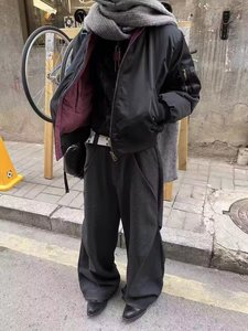 网图 美式复古飞行夹克棉服男冬季潮牌休闲假两件棉衣m8241 p95，男装夹克，星座204-3