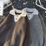 美式复古翻领针织衫男春季撞色保暖毛衣潮my85p52，男装针织衫/毛衣，星座204-3