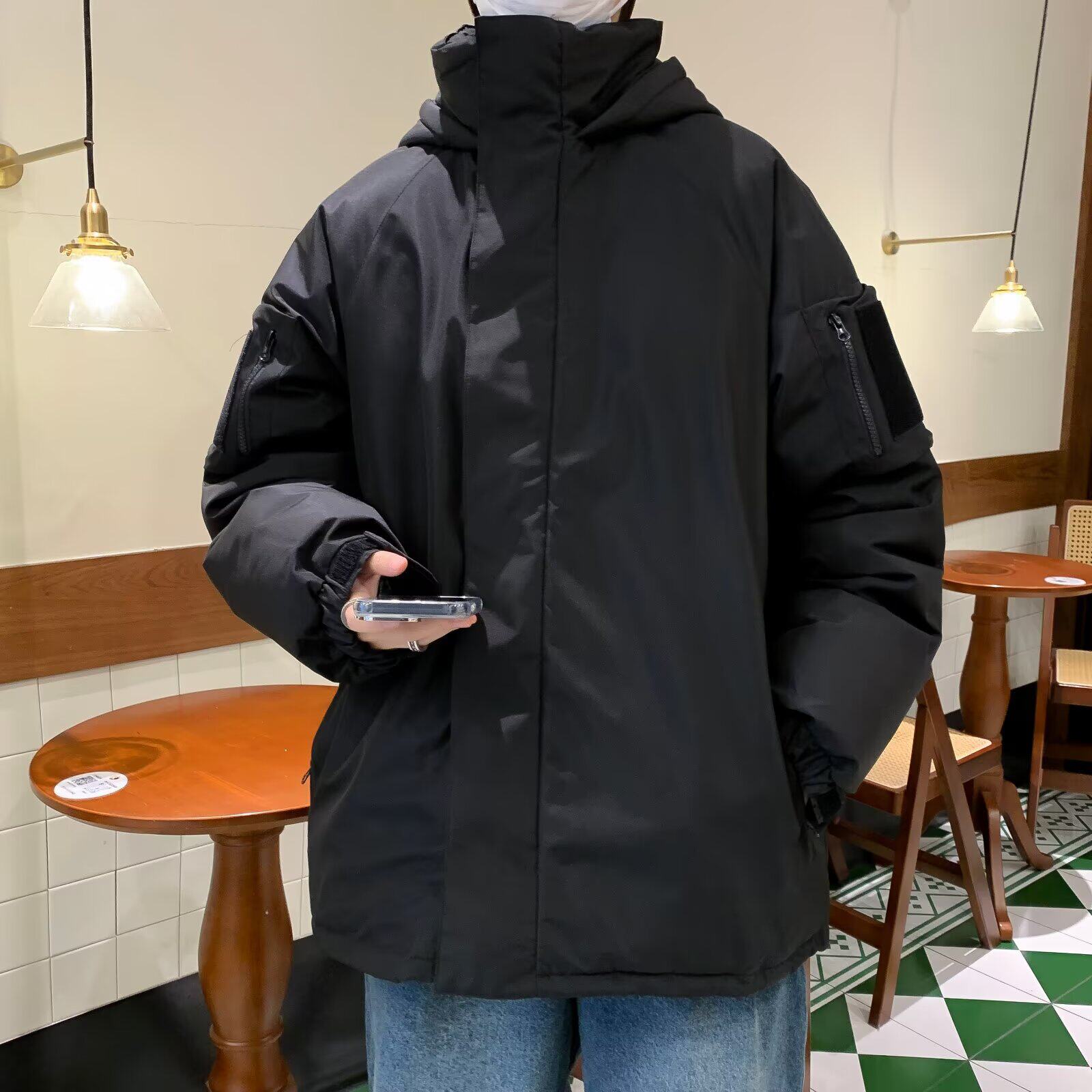 日系文艺流行百搭潮流原宿户外冲锋棉衣简约慵懒外套m929p65,男装棉衣,星座204-3