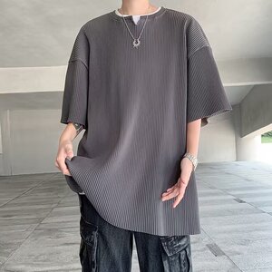 休闲短袖t恤男夏季冰丝垂感五分袖男宽松韩版潮牌体恤t29 p30图片