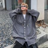 美式金属扣开衫毛衣男秋冬潮牌宽松慵懒风针织衫外套my322p60，男装针织衫/毛衣，星座204-3