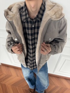 网图 冬季连帽加厚棉衣男保暖毛领棉服痞帅棉袄外套m6057 p100图片