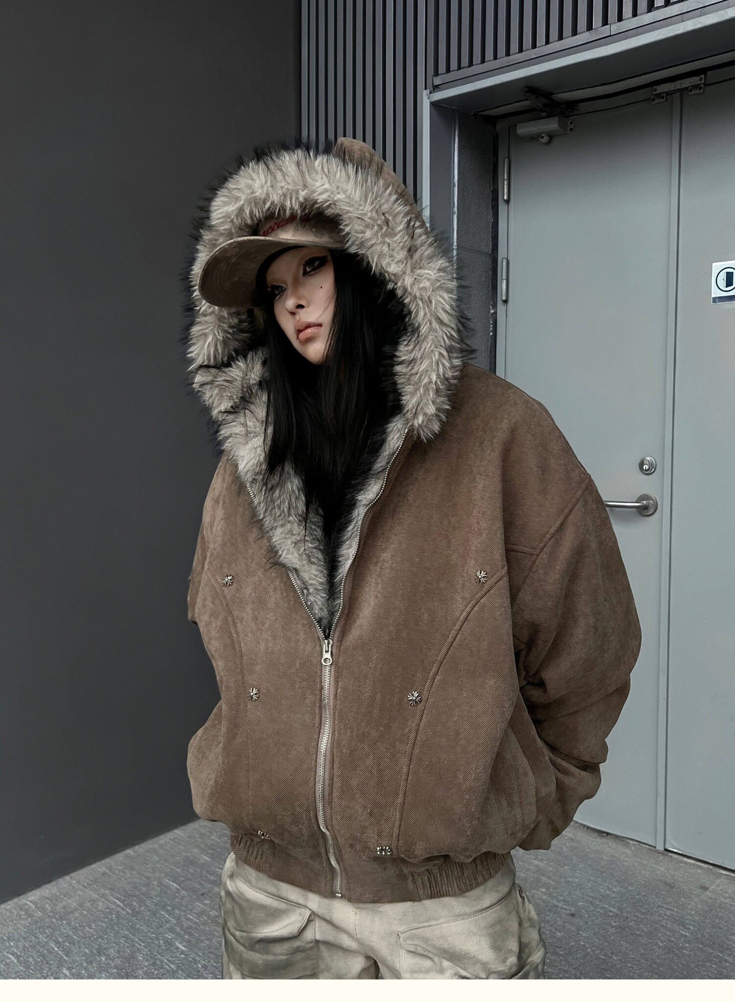网图高品美式复古毛领棉服男冬季潮牌宽松休闲棉衣外套m6061p135,男装棉衣,星座204-3