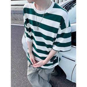 日系文艺港风短袖海魂衫潮牌潮流原宿简约慵懒T恤潮t65 p35,男装T恤,星座204-3