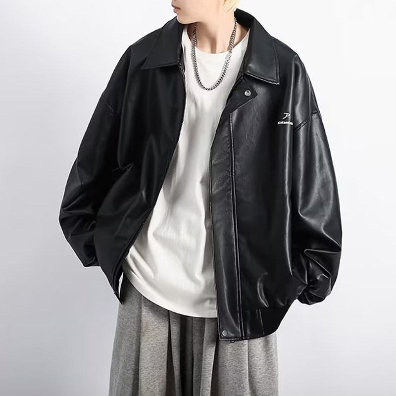 pu皮衣外套男春季休闲宽松百搭机车服ins皮夹克py915p70,男装夹克,星座204-3