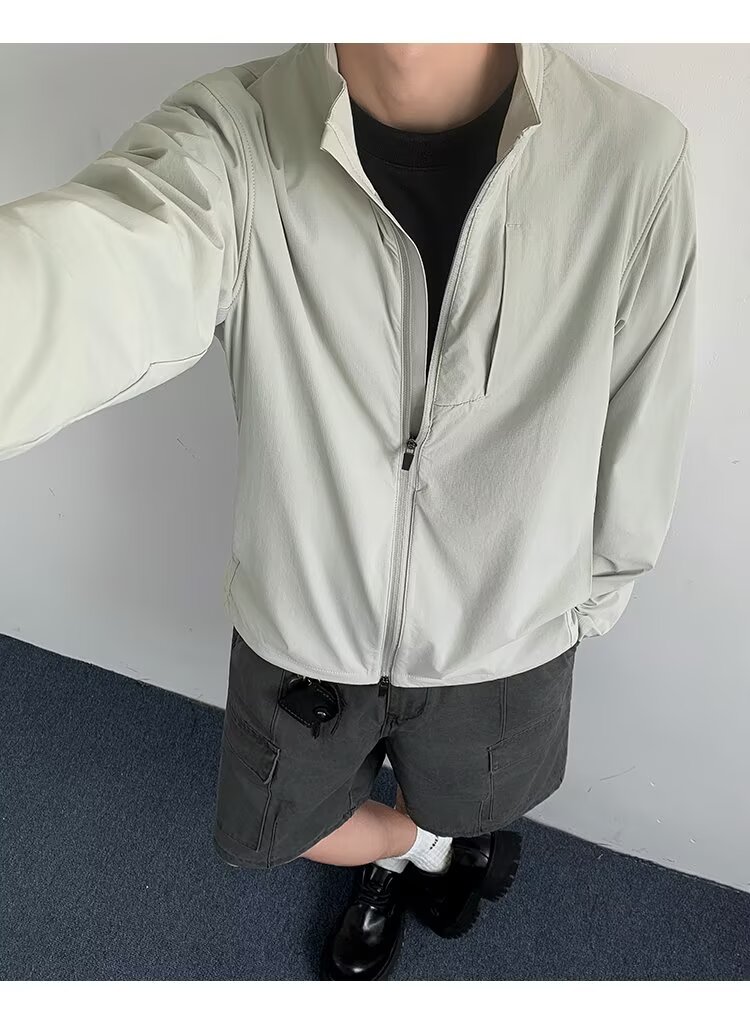 立领防晒外套夏季薄款户外防晒衣高级感速干休闲夹克fs022p40,男装防晒衣,星座204-3