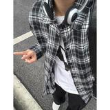 网图美式复古格子衬衫男春季潮牌宽松休闲衬衣外套cs322p37，男装衬衫，星座204-3