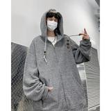 美式复古纽扣针织连帽外套男秋冬款潮牌宽松慵懒开衫my283p55，女装短外套，星座204-3