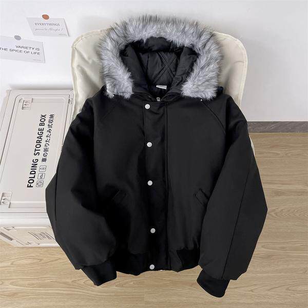 美式座山雕毛领连帽棉衣男冬季加厚保暖宽松棉服外套m220p95,男装棉衣,星座204-3