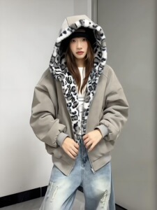 网图 冬季加厚连帽棉衣外套男宽松保暖棉服m5037 p110图片