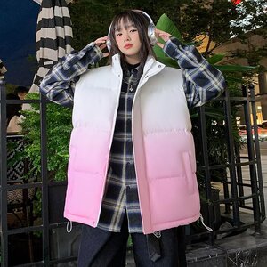 立领棉衣马甲男女冬季渐变色保暖坎肩夹克无袖棉服外套mj802 p57图片