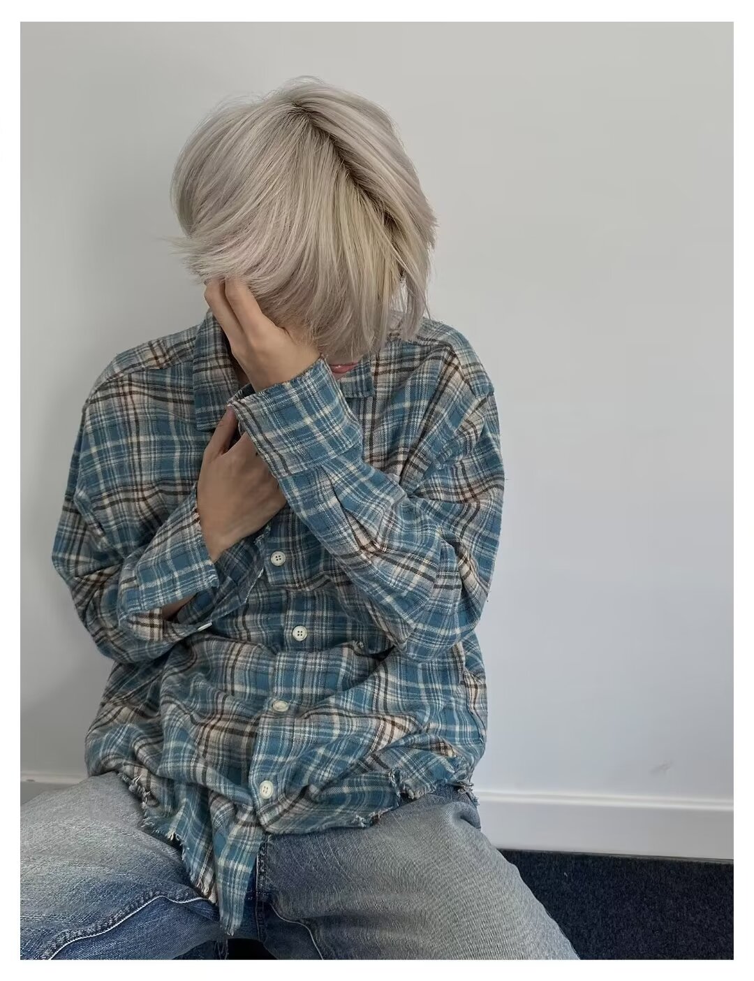 网图美式复古格子长袖衬衫男春季潮牌宽松休闲衬衣外套cs115p35,男装衬衫,星座204-3
