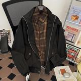 美式复古假两件翻领夹克男潮流宽松休闲百搭外套jk6109p75，男装夹克，星座204-3