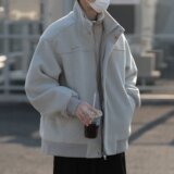 冬季三彩尼假两件外套男宽松休闲百搭设计感毛呢外套ny9296p95，女装短外套，星座204-3