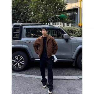 网图 冬季基础复古翻领棉服微短款显高棉衣保暖外套情侣m5023 p82图片
