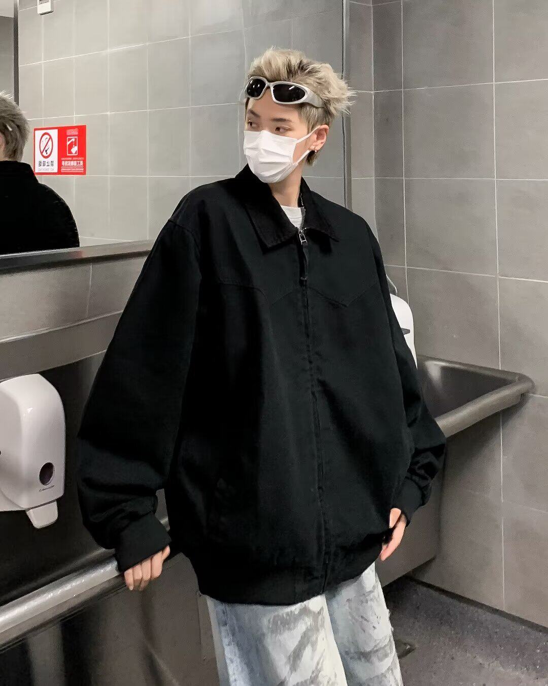 美式复古底特律外套夹克男女春季潮牌宽松翻领棒球服jk9319p70,男装夹克,星座204-3