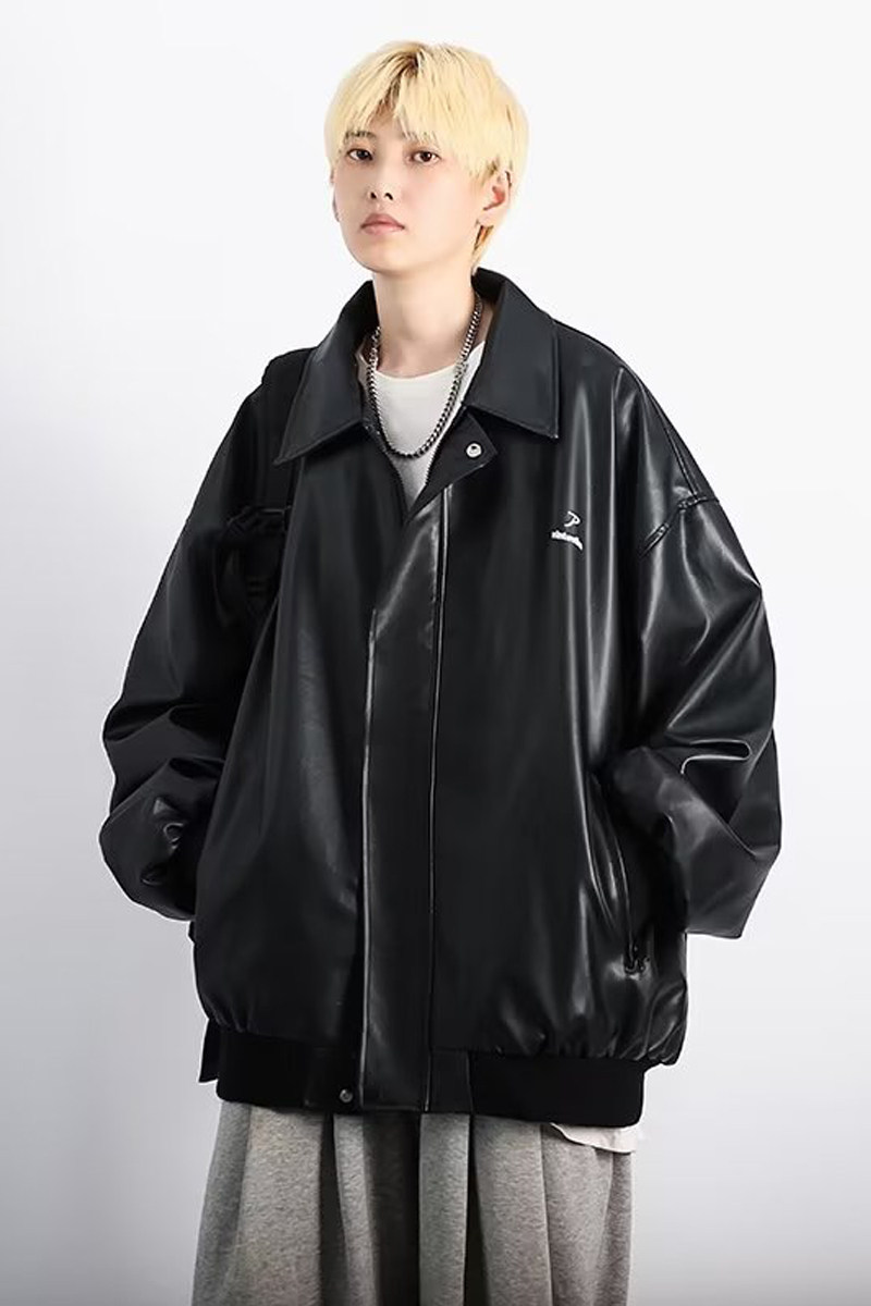pu皮衣外套男春季休闲宽松百搭机车服ins皮夹克py915p70,男装夹克,星座204-3