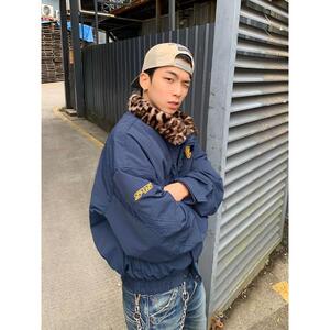 网图美式复古潮牌刺绣棉服外套女冬季宽松加厚保暖棉衣m5050 p95图片