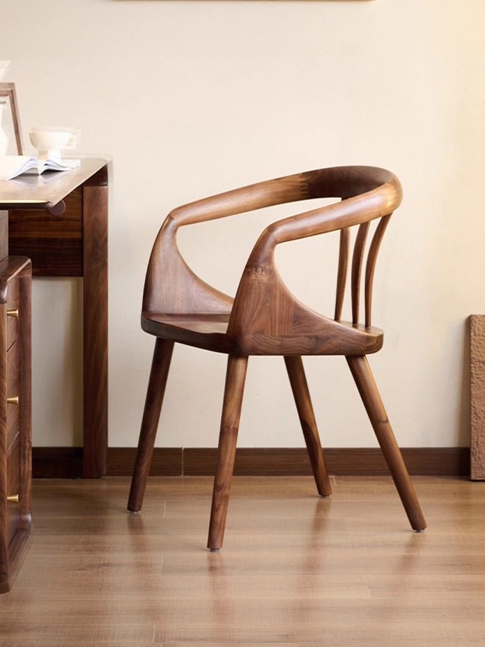 中古实木餐椅家用靠背椅子餐桌椅带扶手太空椅轻奢高级洽谈茶桌椅,住宅家具,餐椅,淘宝优惠券,粉丝福利购,淘宝优惠卷