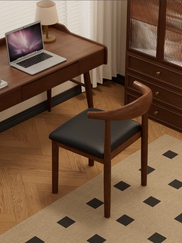 Домашний компьютерный стул, удобный сидячий стул со спинкой, настольный стул, имитация стула из цельного дерева, офисный стул, стул из кованого железа, стул с рогом, табурет