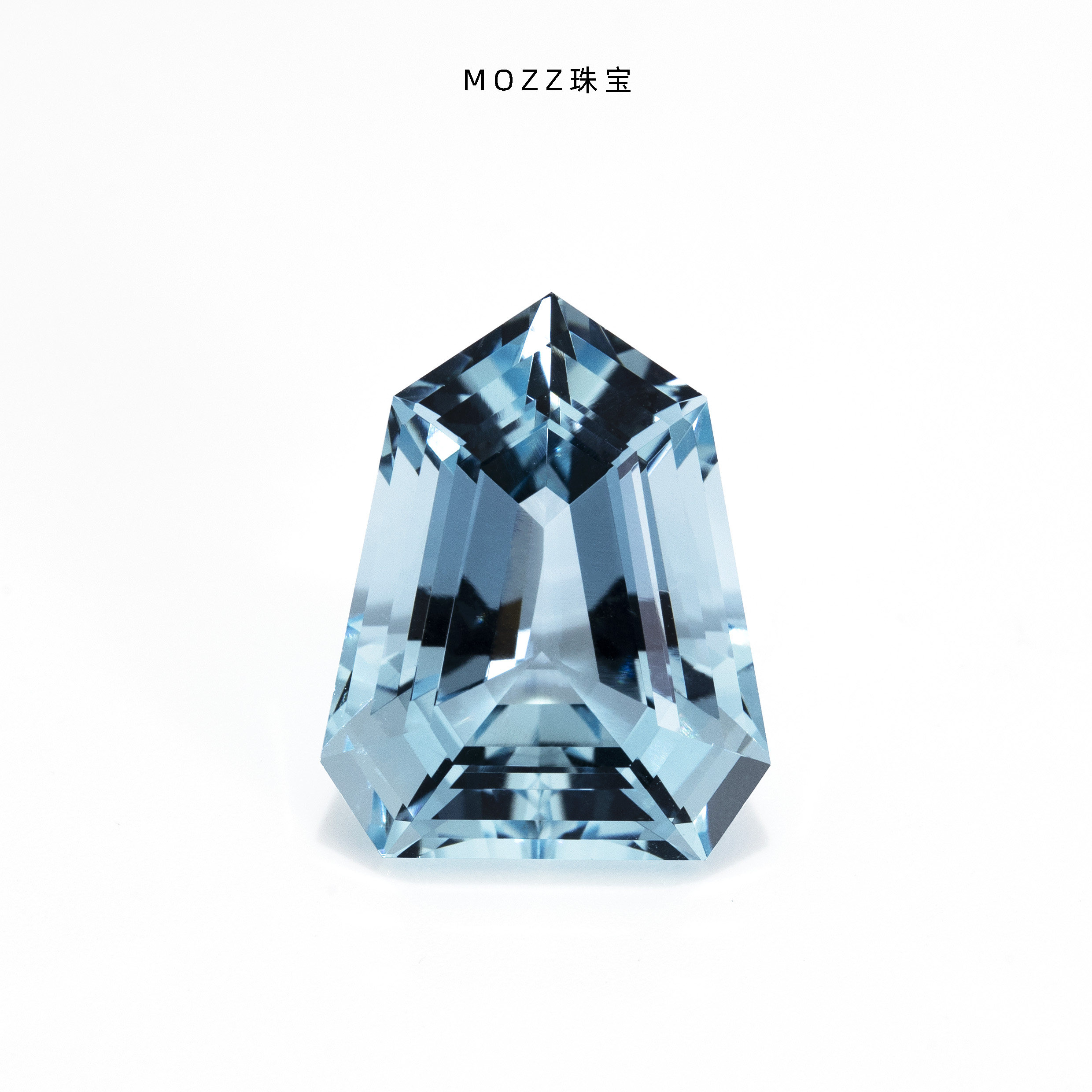 【一物一图】天然海蓝宝石裸石盾形7.37ct 圣玛丽亚色精切工收藏