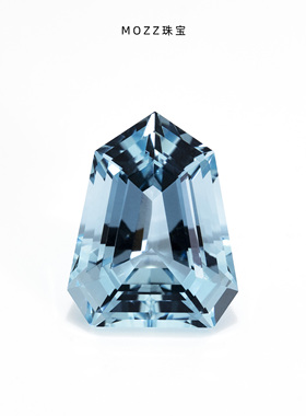 【一物一图】天然海蓝宝石裸石盾形7.37ct 圣玛丽亚色精切工收藏