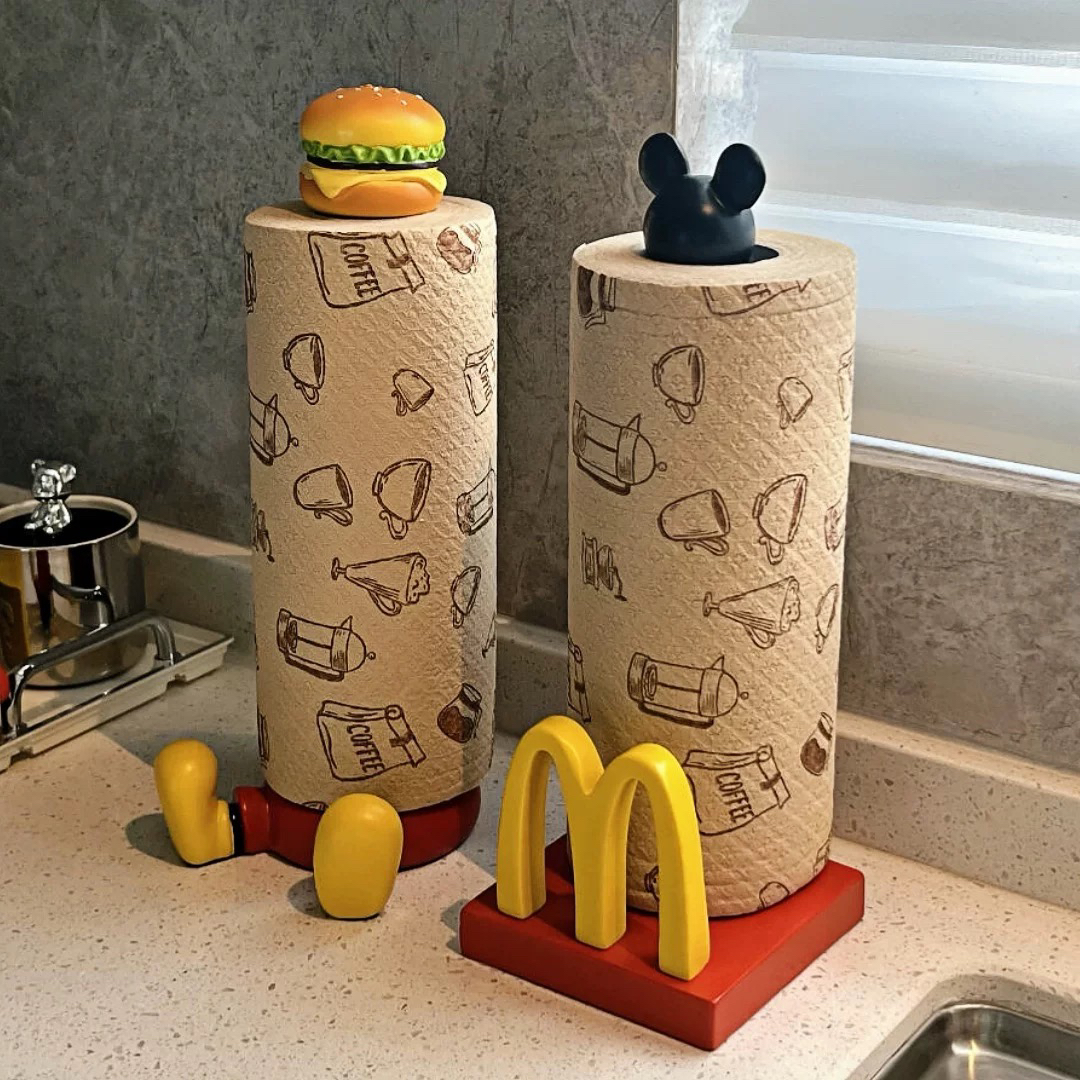 创意米奇纸巾架厨房卫生间卷纸收纳架家用麦当劳收纳桌面装饰摆件