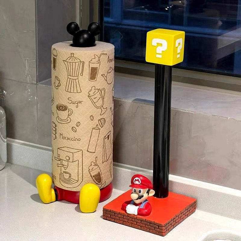 马里奥卷纸架厨房纸巾架保鲜膜胶带收纳架家用餐厅马里奥周边摆件,收纳整理,手表收纳盒/架/套,淘宝优惠券,粉丝福利购,淘宝优惠卷