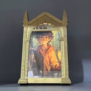 哈利波特周边厄里斯魔镜创意复古相框带灯镜子摆件生日礼物圣诞