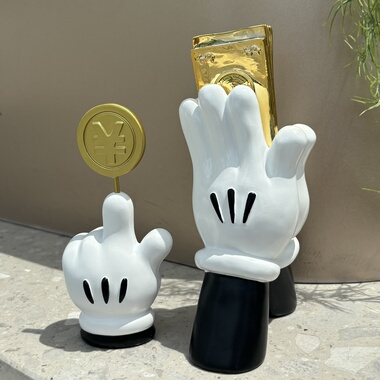 米奇转大钱拜金手摆件可爱创意卡通桌面摆件乔迁开业送礼招财发财