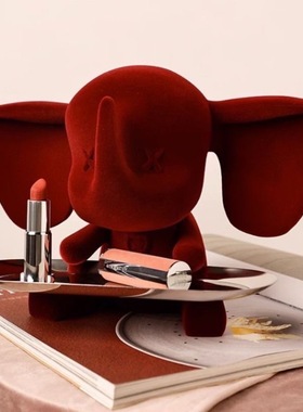 小飞象玄关摆件托盘入门钥匙收纳潮玩创意装饰摆件现代轻奢软装新